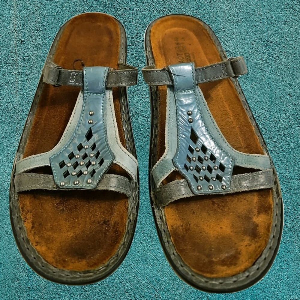 Naot Womens Sandals Size EU 40 US 9 Green, Blue & Gray Comfort Travel Strappy